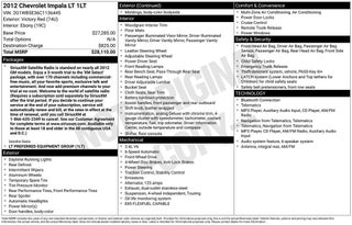 2012 Chevrolet Impala LT Retail