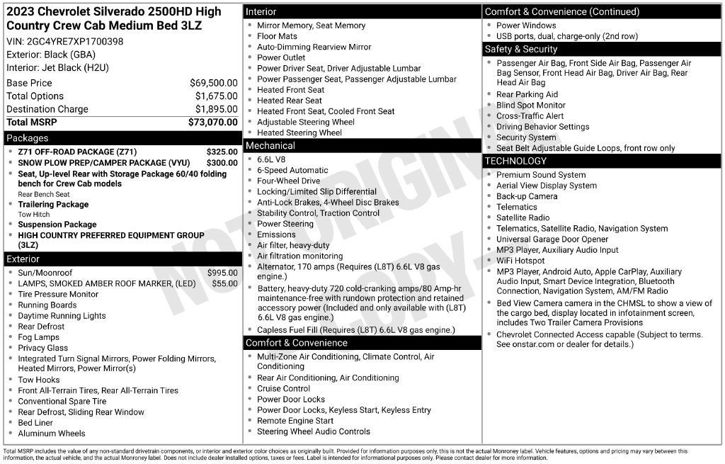 2023 Chevrolet Silverado 2500 HD High Country