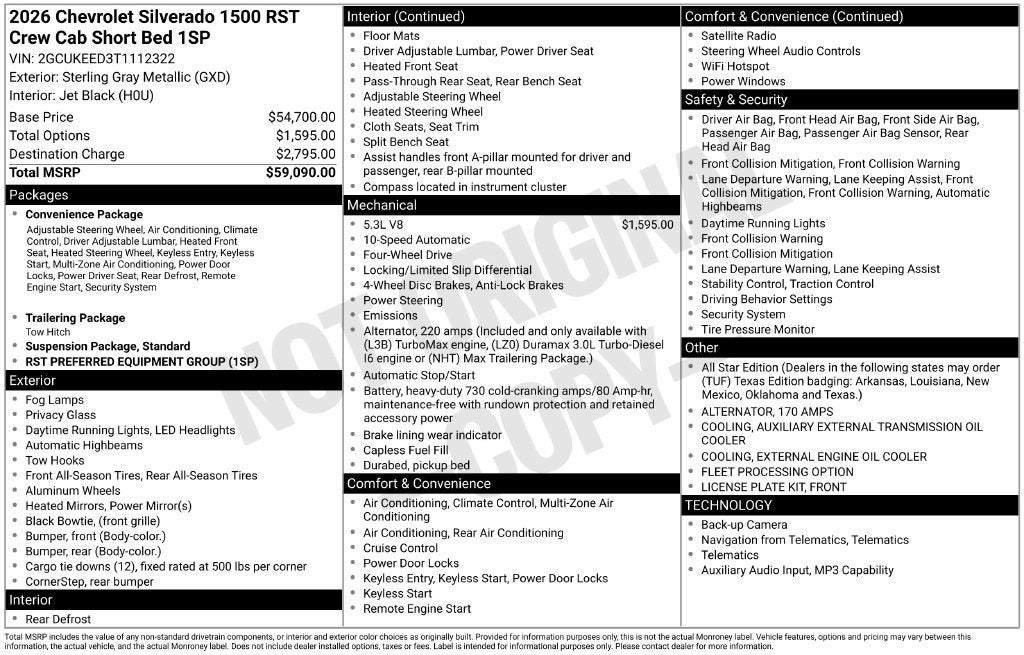 2026 Chevrolet Silverado 1500 RST