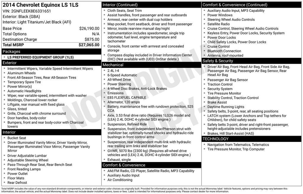 2014 Chevrolet Equinox LS
