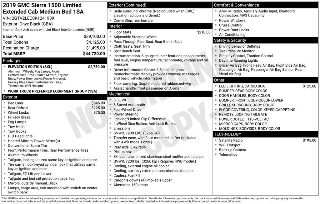 2019 GMC Sierra 1500 Limited DBL CAB 4WD
