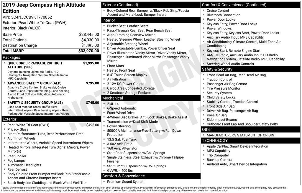 2019 Jeep Compass High Altitude FWD