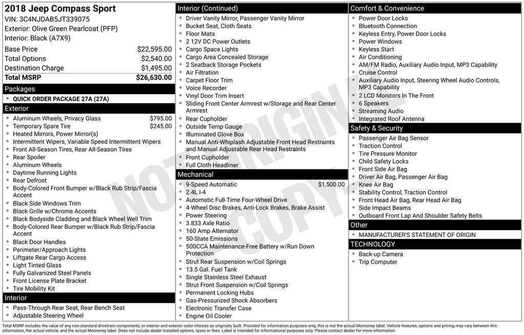 2018 Jeep Compass Sport