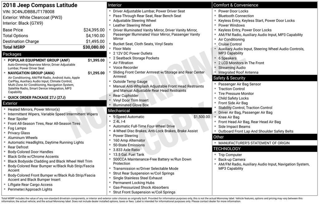 2018 Jeep Compass Latitude 4x4