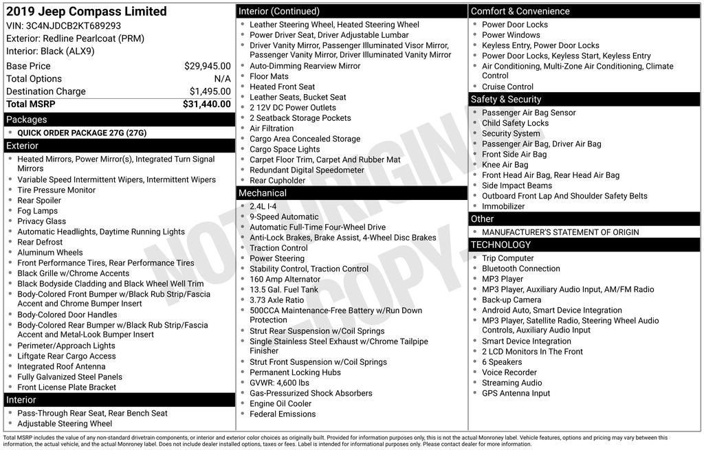 2019 Jeep Compass Limited 4x4
