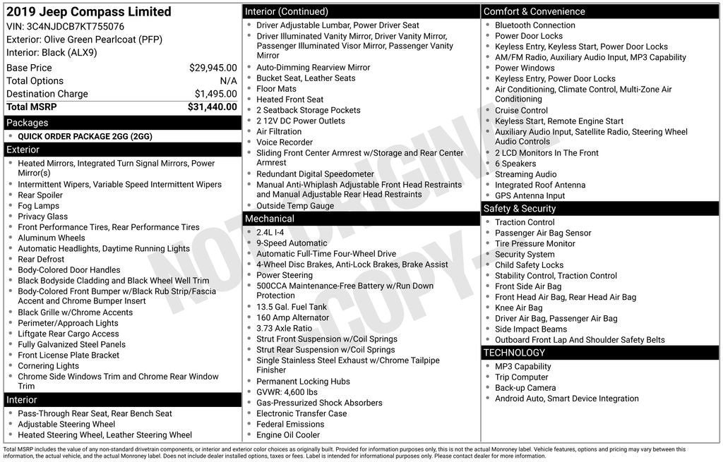 2019 Jeep Compass Limited 4x4