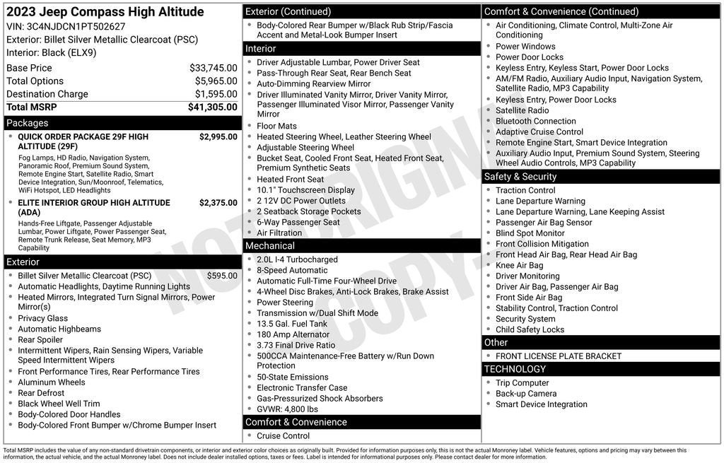 2023 Jeep Compass High Altitude 4x4