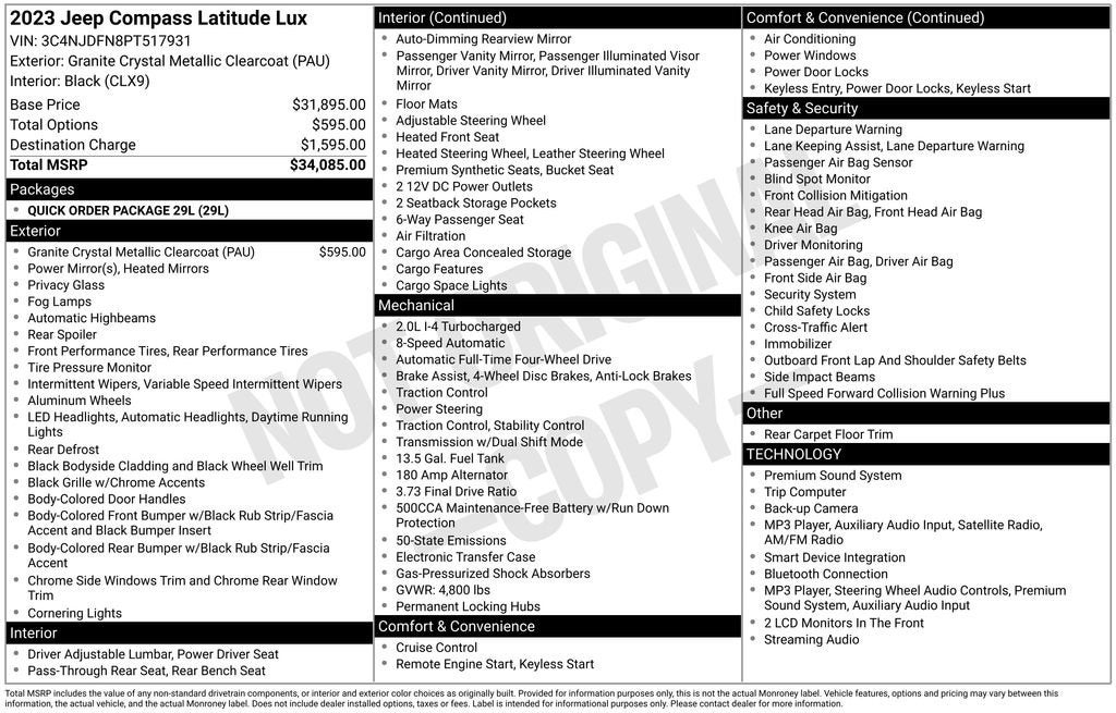 2023 Jeep Compass Latitude Lux FWD