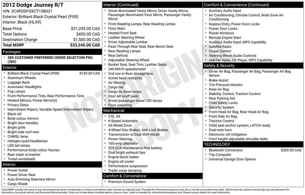 2012 Dodge Journey R/T