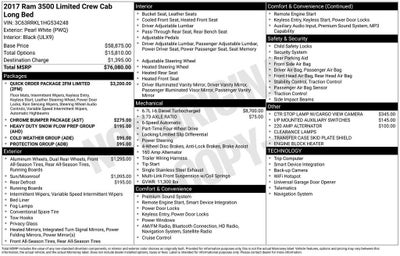 2017 RAM 3500 Limited Crew Cab 4x4 8' Box