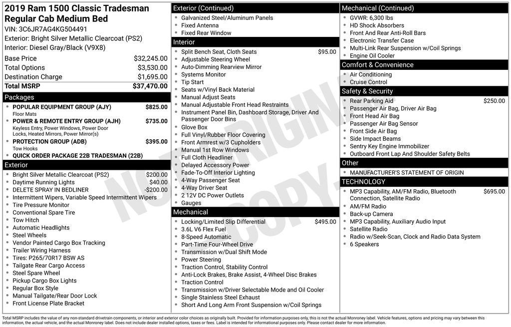 2019 RAM 1500 Classic Tradesman