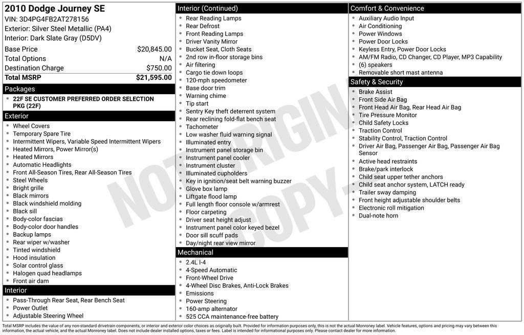 2010 Dodge Journey SE