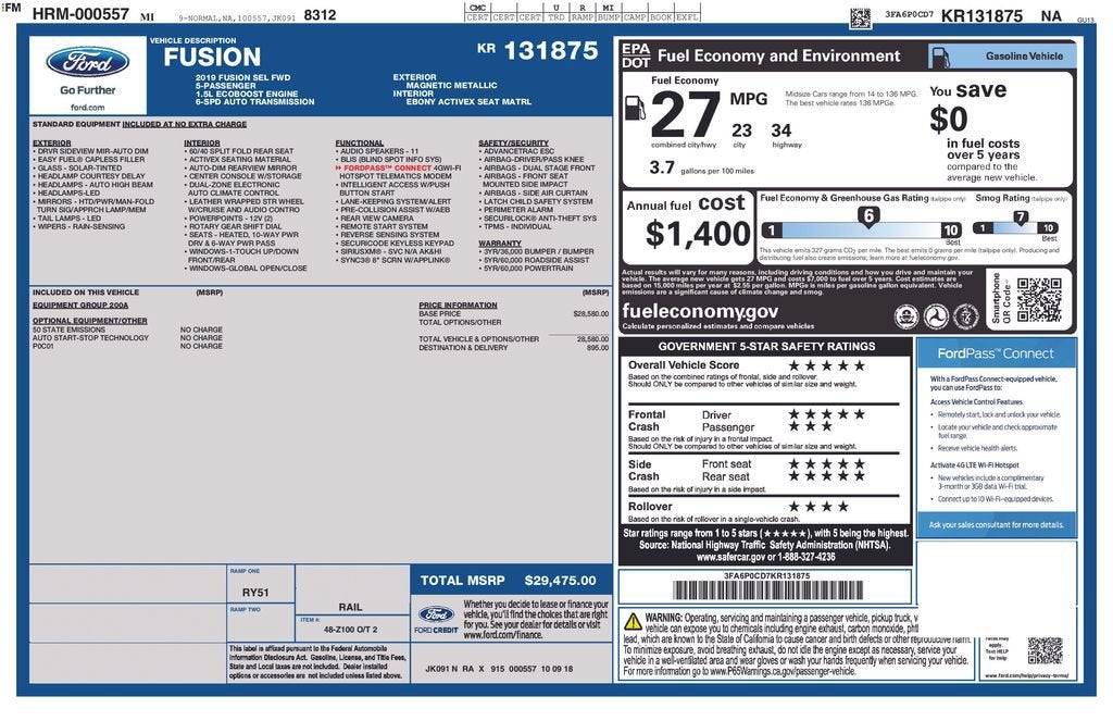 2019 Ford Fusion SEL