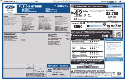 2020 Ford Fusion Hybrid SE