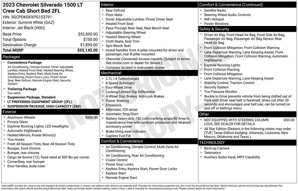 2023 Chevrolet Silverado 1500 LT (2FL)