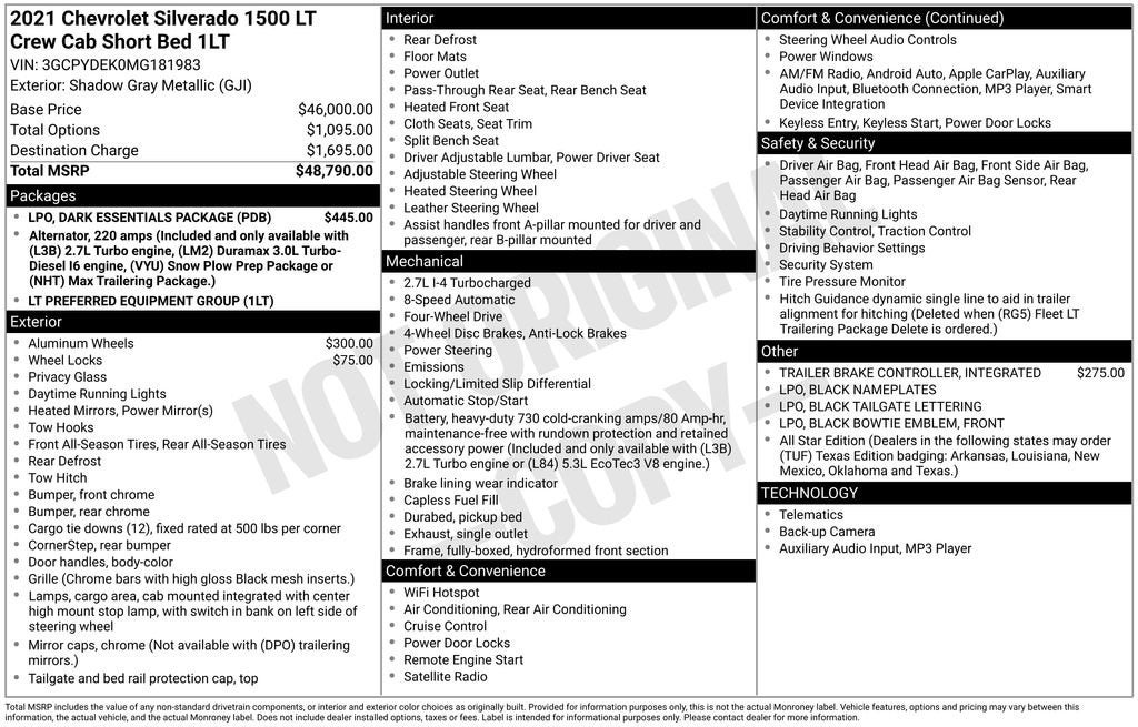 2021 Chevrolet Silverado 1500 LT