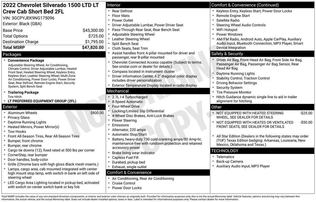 2022 Chevrolet Silverado 1500 LTD LT (2FL)