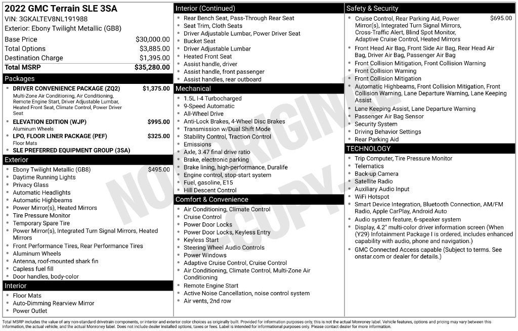 2022 GMC Terrain SLE