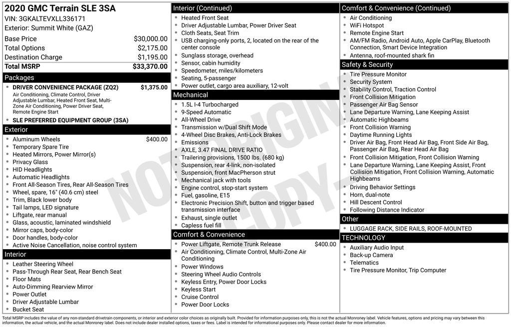 2020 GMC Terrain SLE