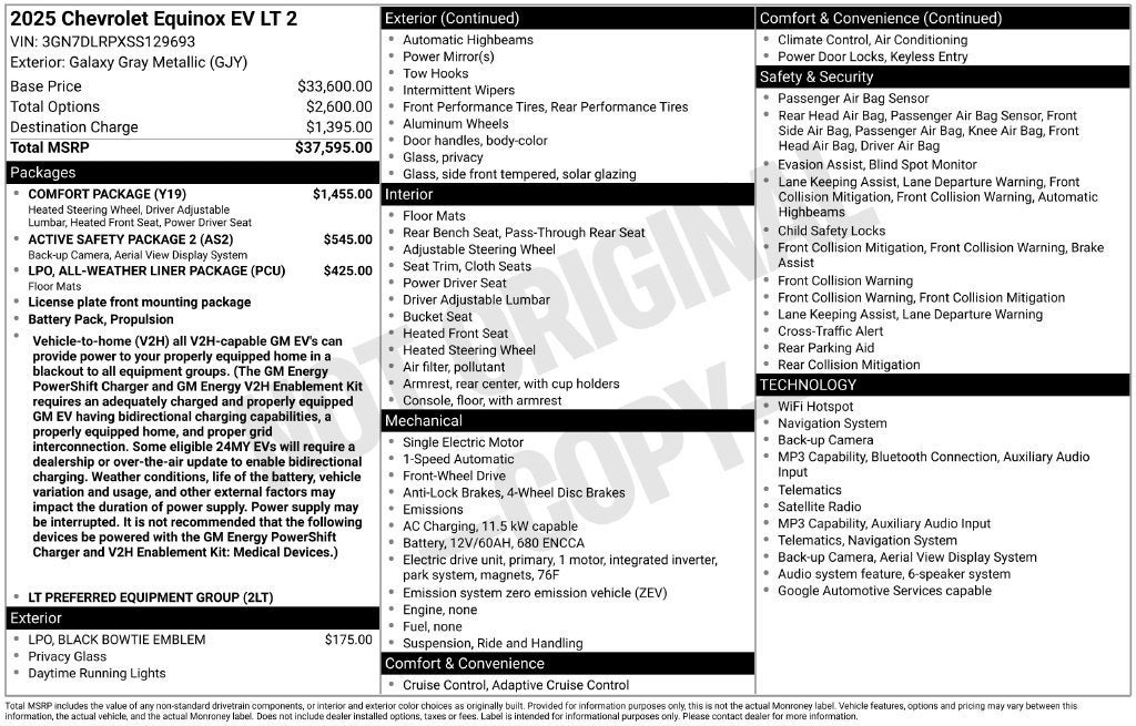 2025 Chevrolet Equinox EV LT