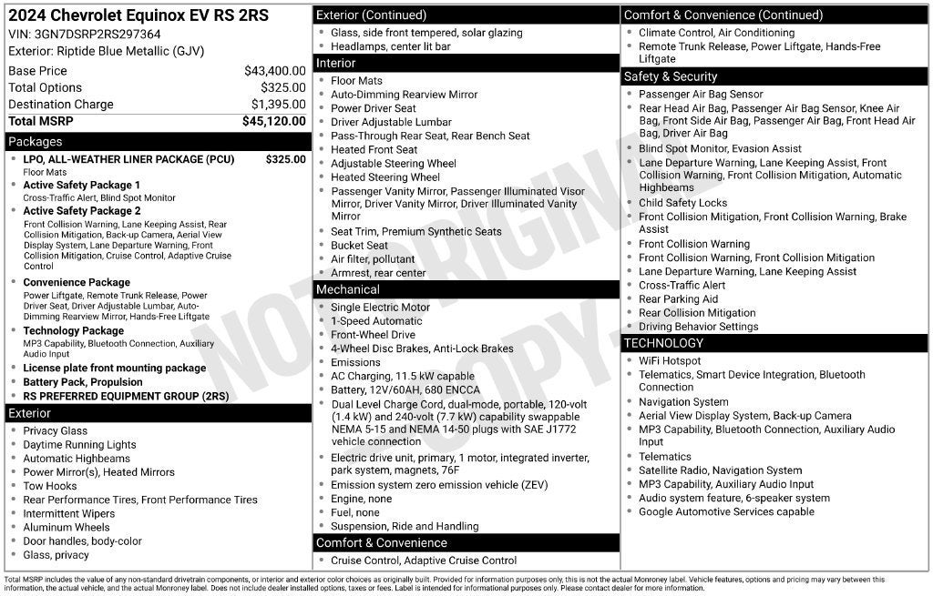 2024 Chevrolet Equinox EV 2RS