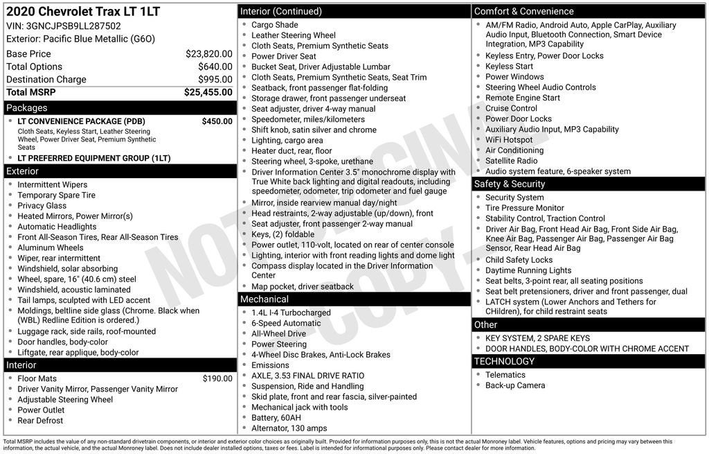 2020 Chevrolet Trax LT