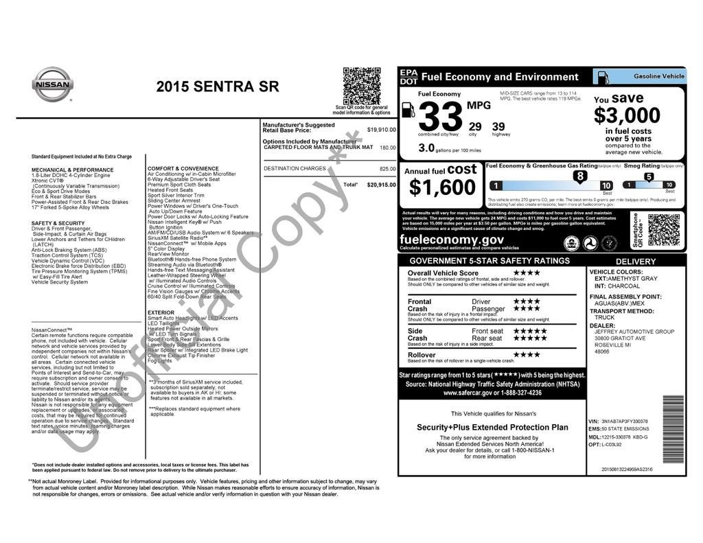2015 Nissan Sentra SR