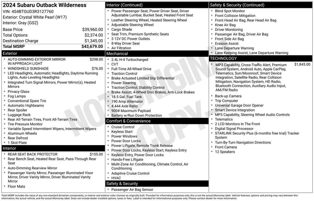 2024 Subaru Outback Wilderness