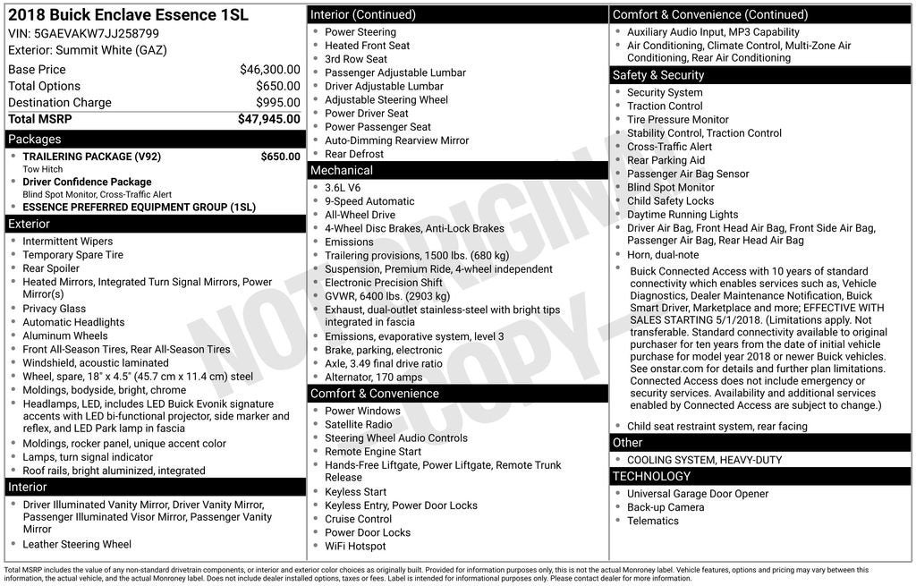 2018 Buick Enclave Essence