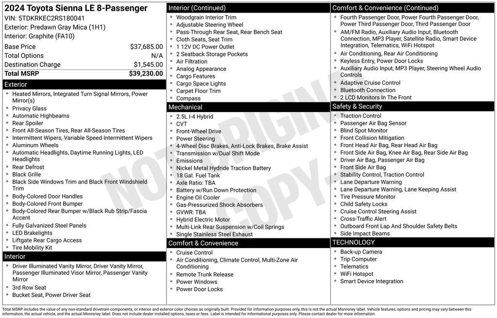 2024 Toyota Sienna LE