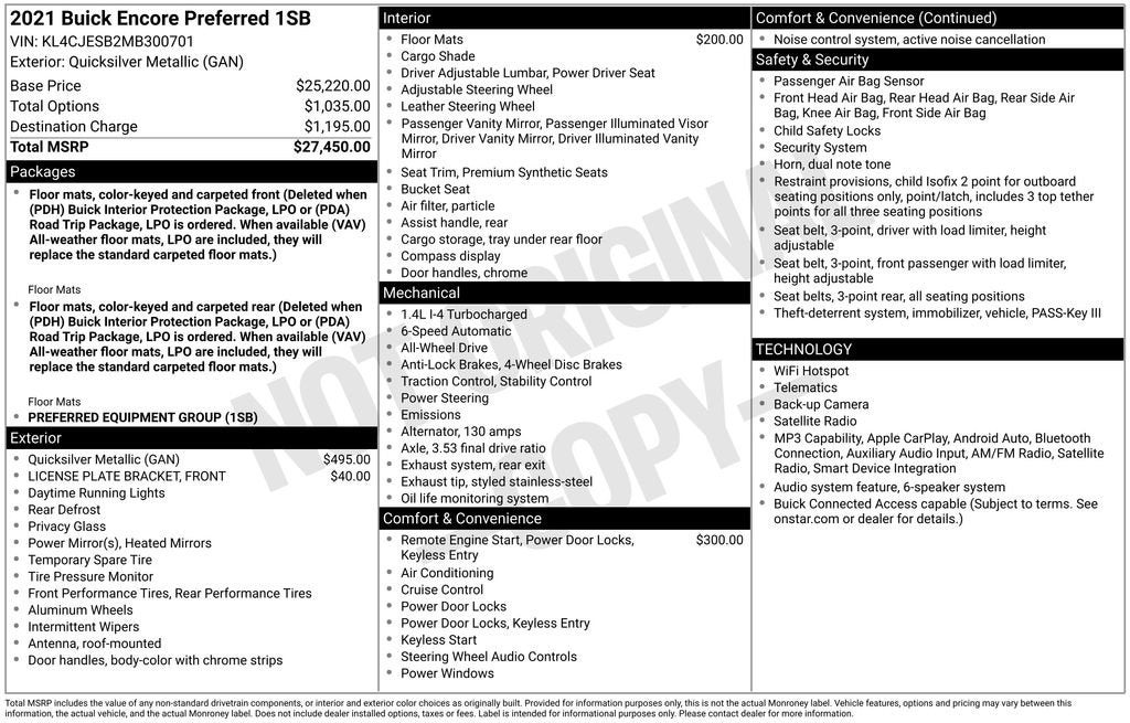 2021 Buick Encore Preferred