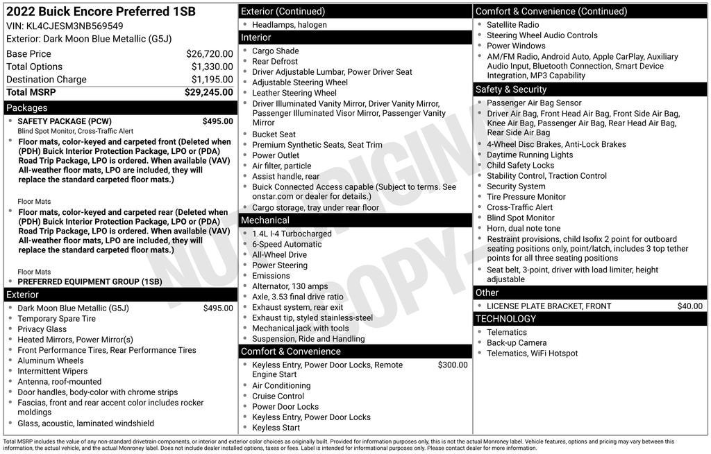 2022 Buick Encore Preferred