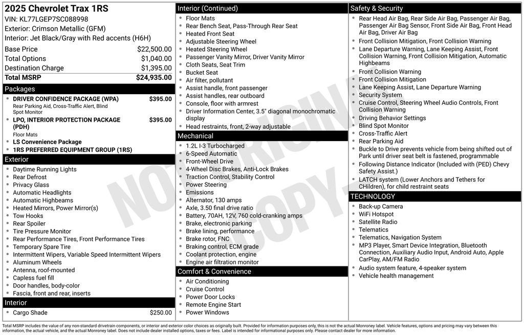 2025 Chevrolet Trax 1RS