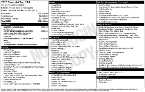 2026 Chevrolet Trax 2RS