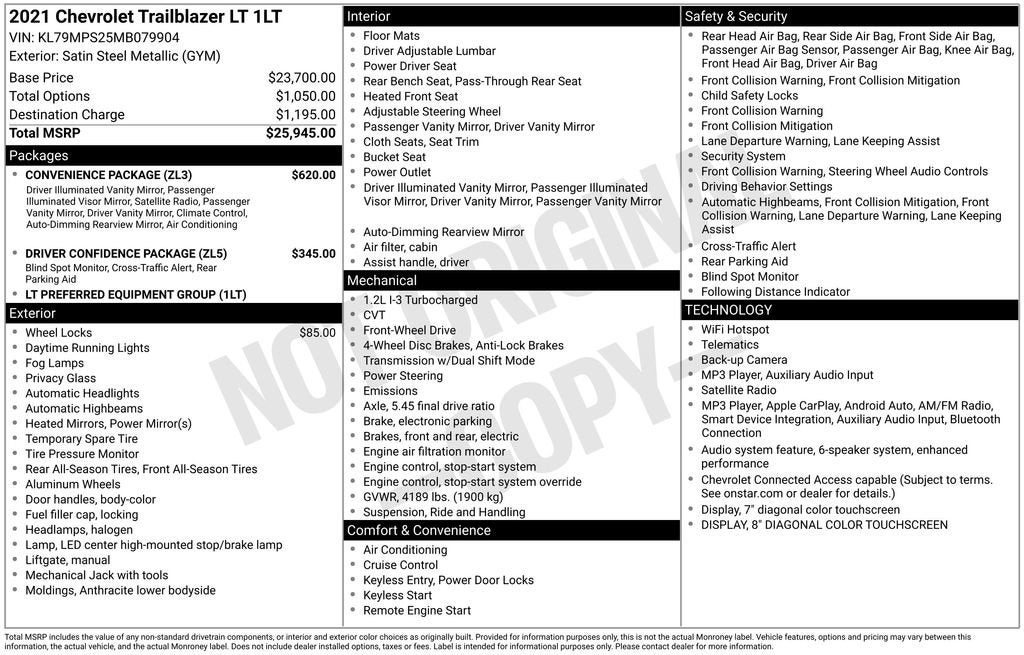 2021 Chevrolet Trailblazer LT