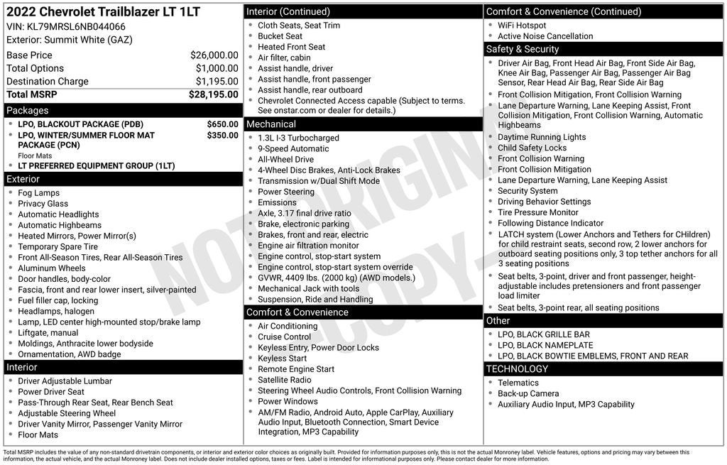 2022 Chevrolet Trailblazer LT