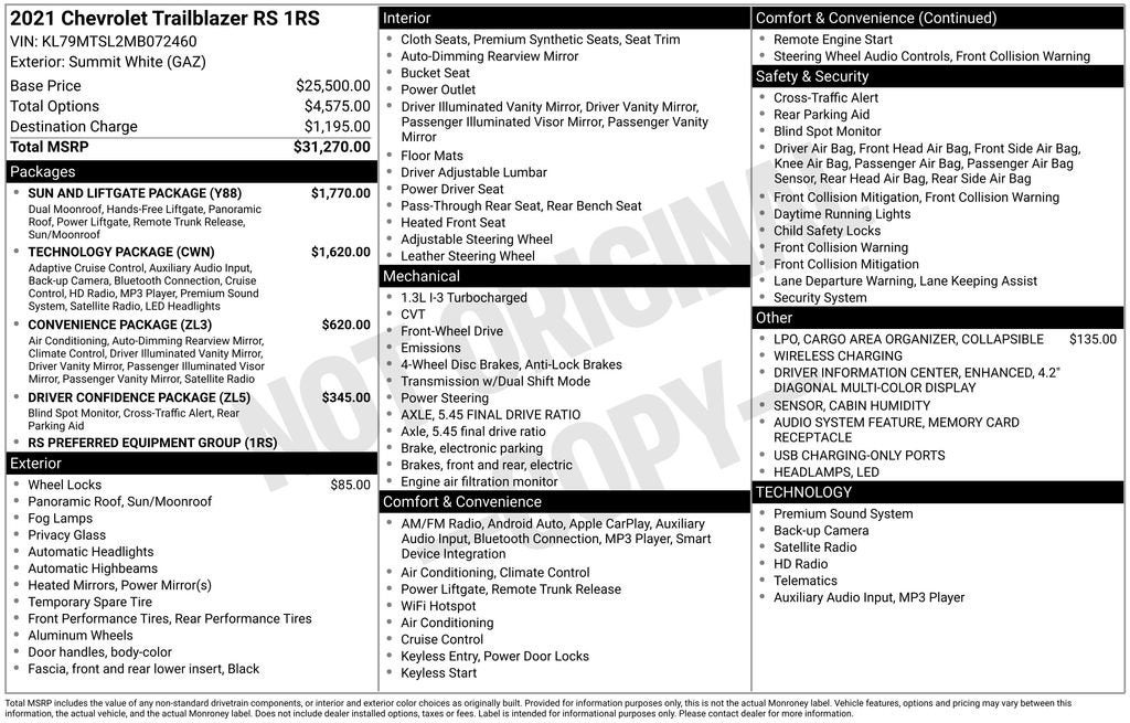 2021 Chevrolet Trailblazer RS