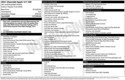 2021 Chevrolet Spark 1LT Automatic