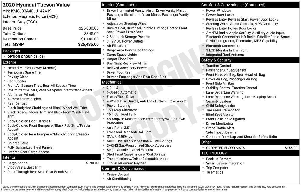 2020 Hyundai Tucson Value