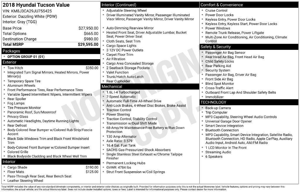 2018 Hyundai Tucson Value