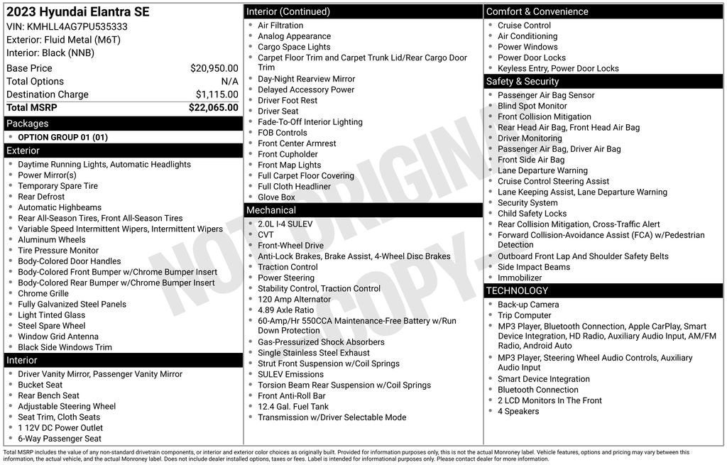 2023 Hyundai Elantra SE