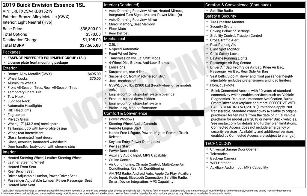 2019 Buick Envision Essence