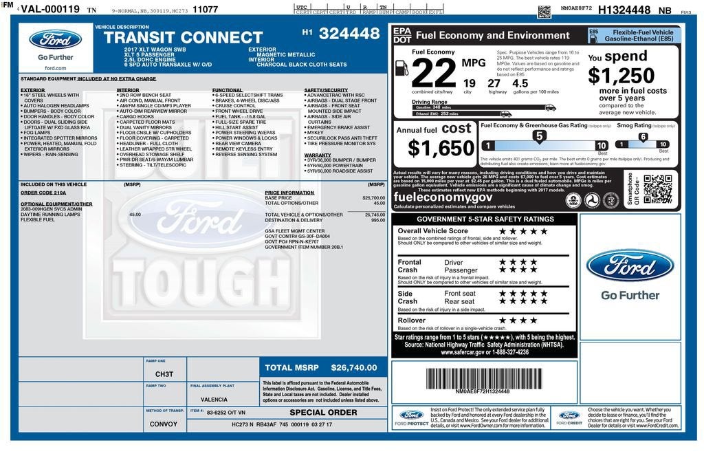 2017 Ford Transit Connect Wagon XLT