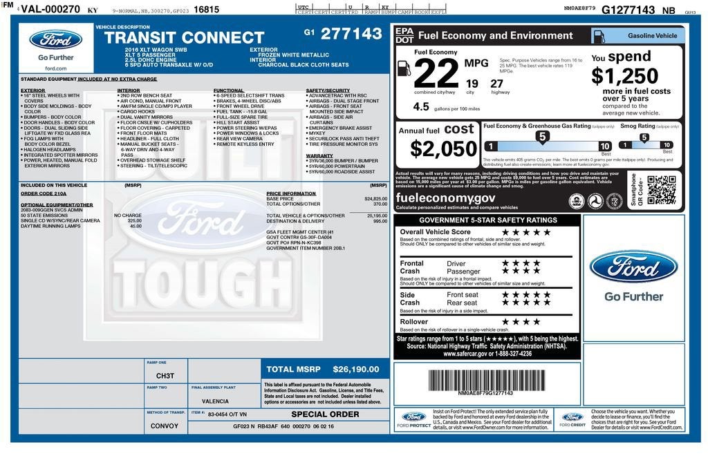 2016 Ford Transit Connect Wagon XLT