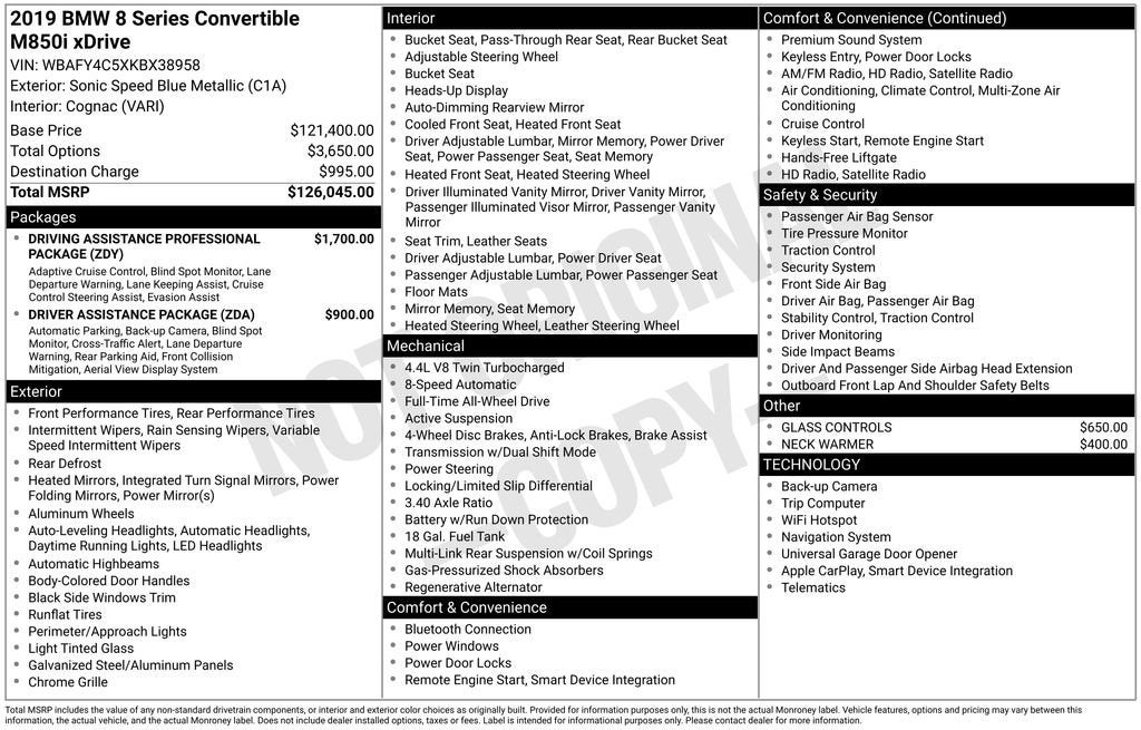 2019 BMW M850i xDrive