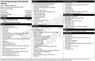 2021 Dodge Durango Police