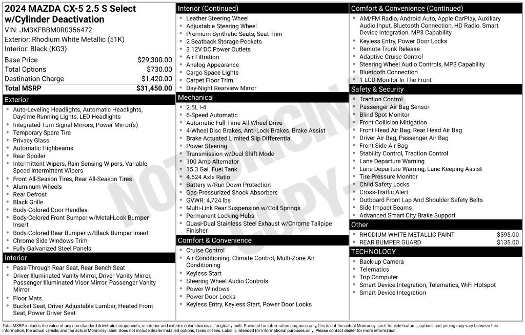 2024 Mazda Mazda CX-5 2.5 S Select Package