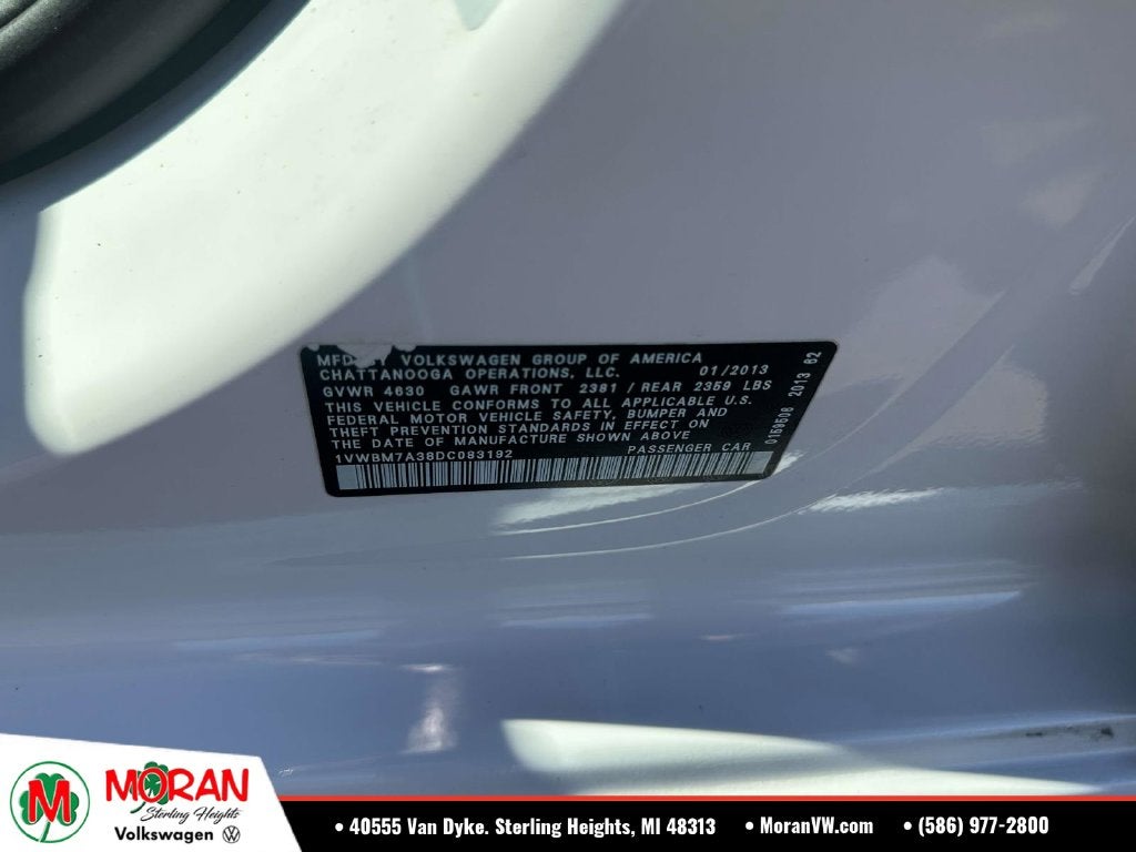 2013 Volkswagen Passat V6 SE w/Sunroof